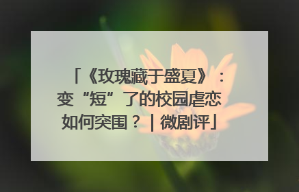 《玫瑰藏于盛夏》：变“短”了的校园虐恋如何突围？｜微剧评