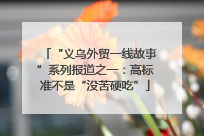 “义乌外贸一线故事”系列报道之一：高标准不是“没苦硬吃”