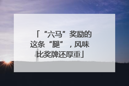 “六马”奖励的这条“腿”，风味比奖牌还厚重