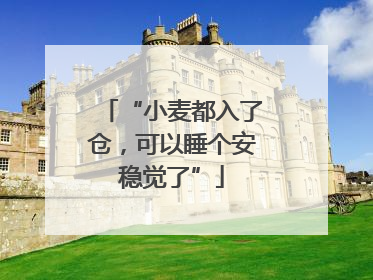 “小麦都入了仓，可以睡个安稳觉了”