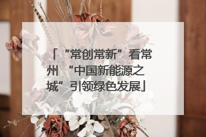 “常创常新”看常州 “中国新能源之城”引领绿色发展
