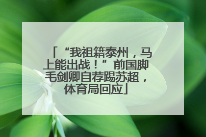 “我祖籍泰州，马上能出战！”前国脚毛剑卿自荐踢苏超，体育局回应