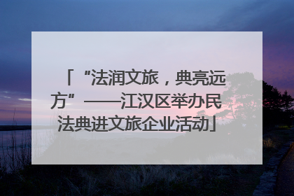 “法润文旅，典亮远方”——江汉区举办民法典进文旅企业活动
