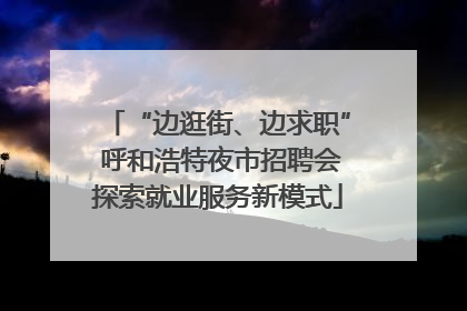 “边逛街、边求职” 呼和浩特夜市招聘会探索就业服务新模式