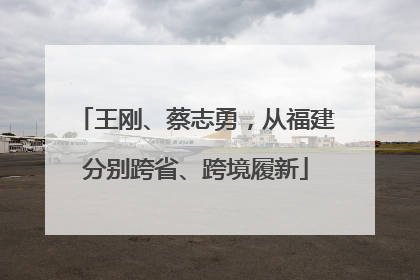 王刚、蔡志勇，从福建分别跨省、跨境履新