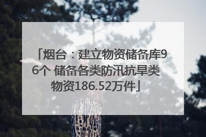 烟台：建立物资储备库96个 储备各类防汛抗旱类物资186.52万件