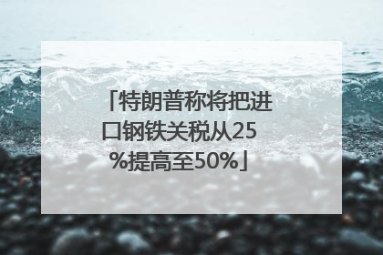 特朗普称将把进口钢铁关税从25%提高至50%