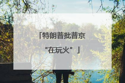 特朗普批普京“在玩火”