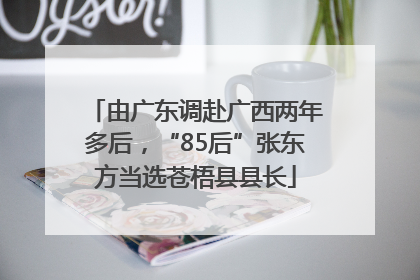 由广东调赴广西两年多后，“85后”张东方当选苍梧县县长