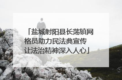 盐城射阳县长荡镇网格员助力民法典宣传 让法治精神深入人心