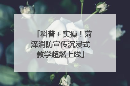 科普＋实操！菏泽消防宣传沉浸式教学超燃上线