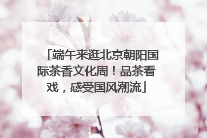 端午来逛北京朝阳国际茶香文化周！品茶看戏，感受国风潮流