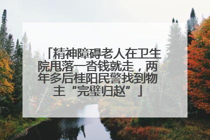 精神障碍老人在卫生院甩落一沓钱就走，两年多后桂阳民警找到物主“完璧归赵”