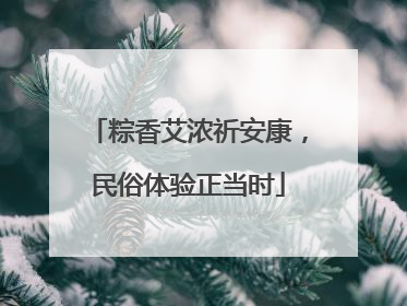 粽香艾浓祈安康，民俗体验正当时