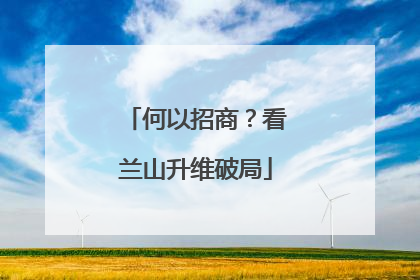何以招商？看兰山升维破局