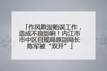作风散漫贻误工作，造成不良影响！内江市市中区自规局原副局长陈军被“双开”