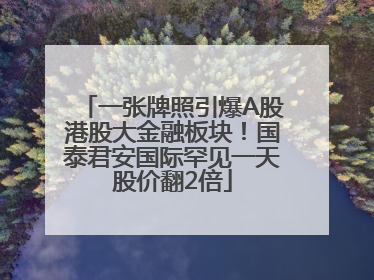 一张牌照引爆A股港股大金融板块！国泰君安国际罕见一天股价翻2倍