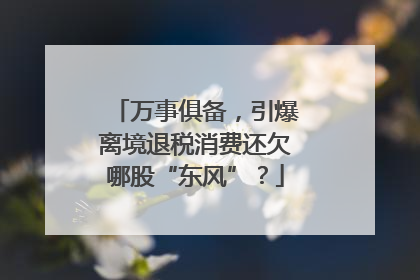 万事俱备，引爆离境退税消费还欠哪股“东风”？