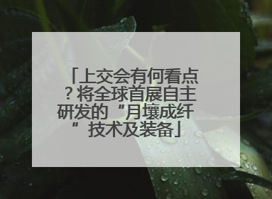 上交会有何看点？将全球首展自主研发的“月壤成纤”技术及装备