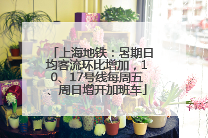 上海地铁：暑期日均客流环比增加，10、17号线每周五、周日增开加班车