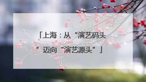 上海：从“演艺码头”迈向“演艺源头”