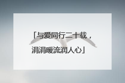 与爱同行二十载，涓涓暖流润人心