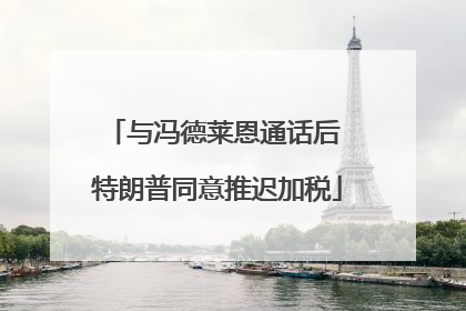 与冯德莱恩通话后 特朗普同意推迟加税