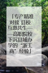 专产精准对接 县校互惠共生——高职院校下沉县域办学的“浙工商”经验