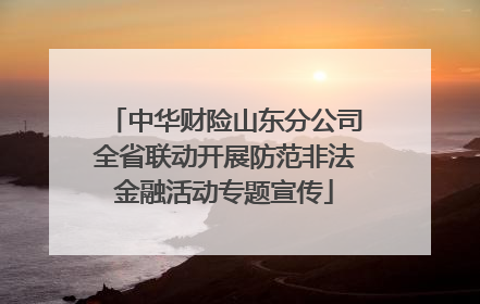 中华财险山东分公司全省联动开展防范非法金融活动专题宣传