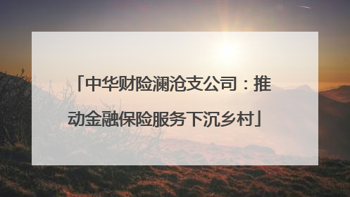 中华财险澜沧支公司：推动金融保险服务下沉乡村