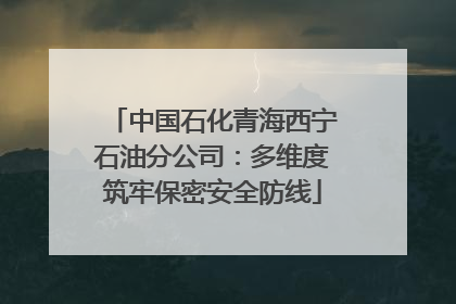 中国石化青海西宁石油分公司：多维度筑牢保密安全防线