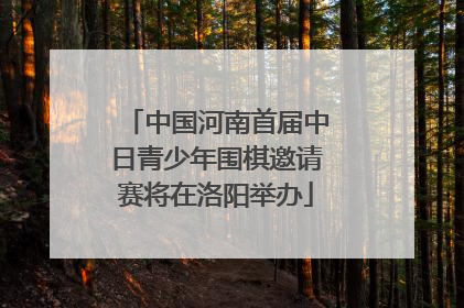 中国河南首届中日青少年围棋邀请赛将在洛阳举办