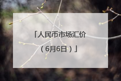 人民币市场汇价（6月6日）