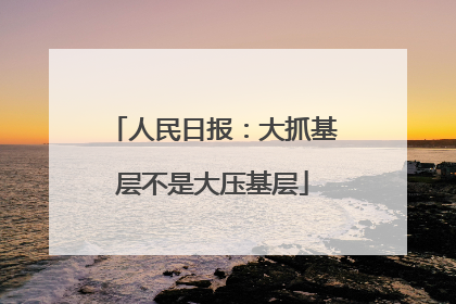 人民日报：大抓基层不是大压基层