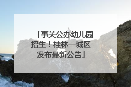 事关公办幼儿园招生！桂林一城区发布最新公告