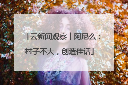 云新闻观察︱阿尼么：村子不大，创造佳话