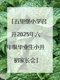 五里堡小学召开2025年六年级毕业生小升初家长会
