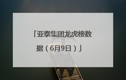 亚泰集团龙虎榜数据（6月9日）