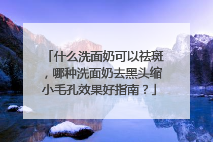 什么洗面奶可以祛斑，哪种洗面奶去黑头缩小毛孔效果好指南？