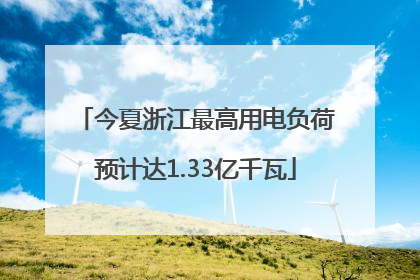 今夏浙江最高用电负荷预计达1.33亿千瓦