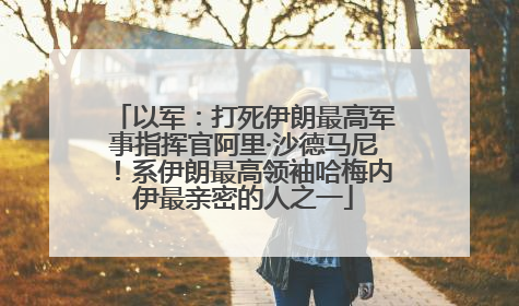 以军：打死伊朗最高军事指挥官阿里·沙德马尼！系伊朗最高领袖哈梅内伊最亲密的人之一