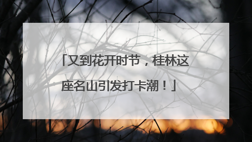 又到花开时节，桂林这座名山引发打卡潮！