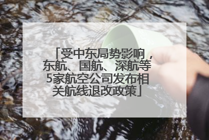 受中东局势影响，东航、国航、深航等5家航空公司发布相关航线退改政策