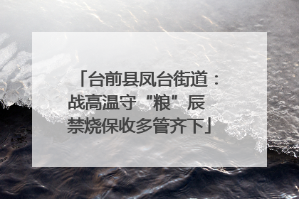 台前县凤台街道：战高温守“粮”辰 禁烧保收多管齐下