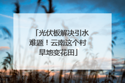 光伏板解决引水难题！云南这个村旱地变花田
