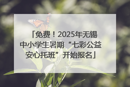 免费！2025年无锡中小学生暑期“七彩公益安心托班”开始报名