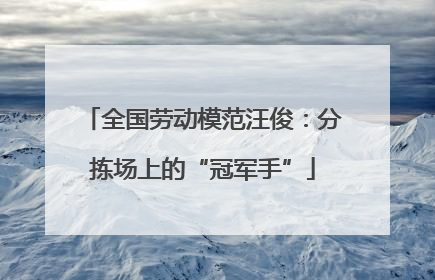 全国劳动模范汪俊：分拣场上的“冠军手”