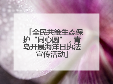 全民共绘生态保护“同心圆”，青岛开展海洋日执法宣传活动