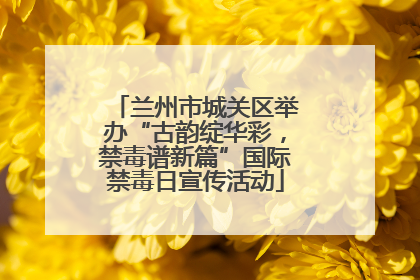 兰州市城关区举办“古韵绽华彩，禁毒谱新篇”国际禁毒日宣传活动