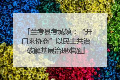 兰考县考城镇：“开门来协商”以民主共治破解基层治理难题